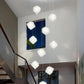 Gold Crystal LED Chandelier Staircase Ceiling Light