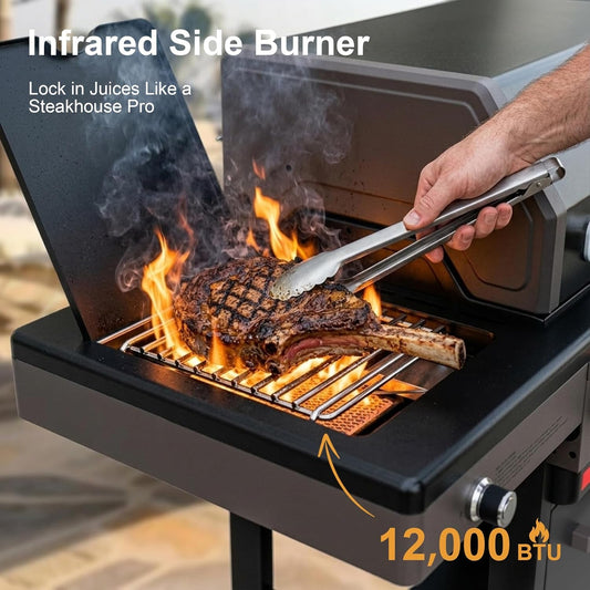 Quadruple Burner Infrared Side Burner Propane Grill