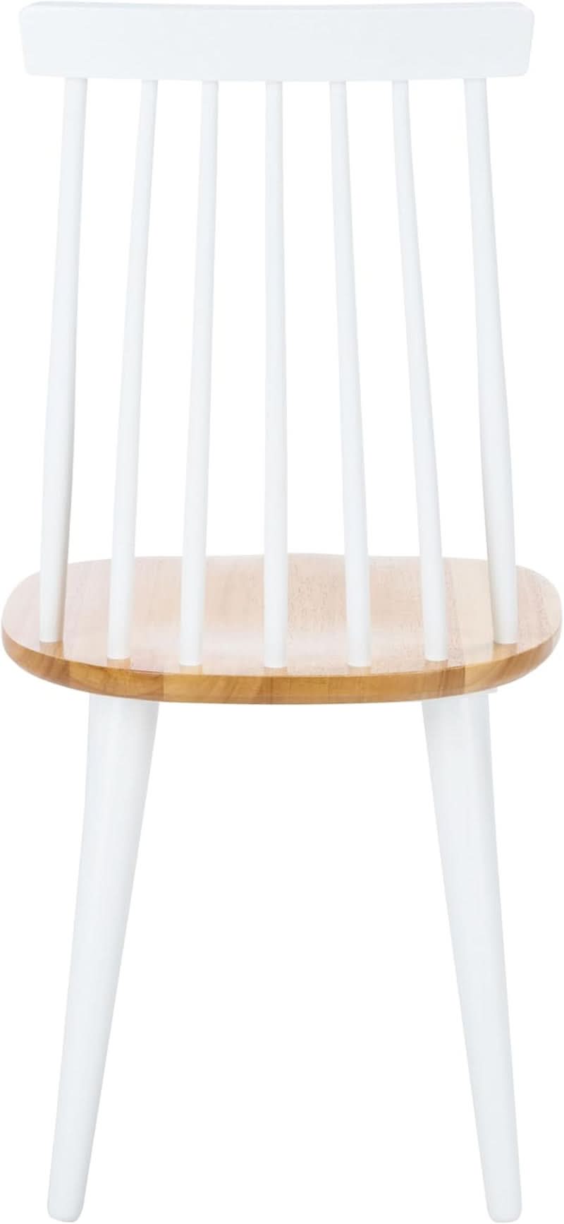 Farmhouse Spindle Back Side Chair White Natural Dining Room