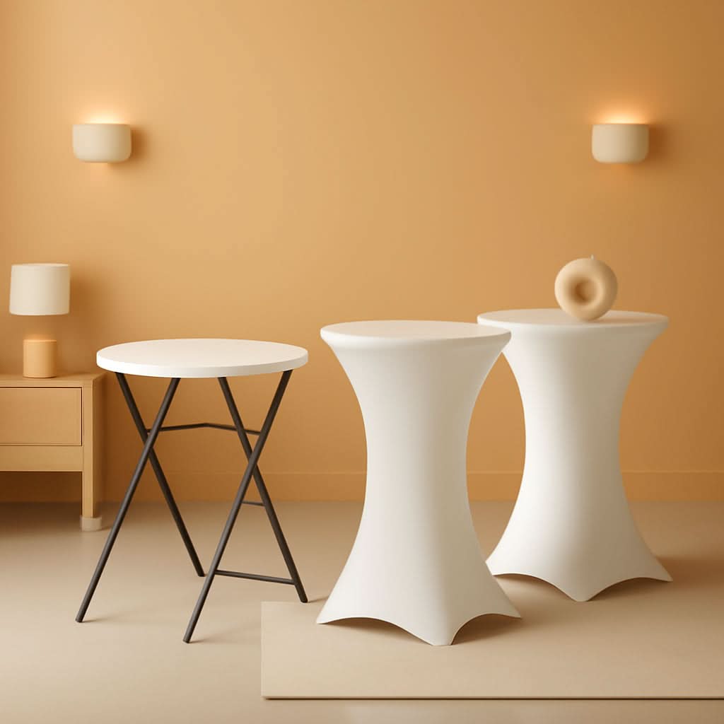 32 Inch White HighTop Collapsible Cocktail Table Set