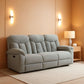 Gray Chenille Double Recliner Sofa Durable Upholstery