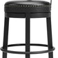 Valebeck 30.38 Black Upholstered Pub Height Swivel Barstool