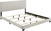 Cream Upholstered California King Platform Bed Frame
