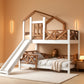 Twin Over Full Bunk Bed Playhouse With Slide Loft Storage