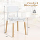 White Wooden Dining Chairs Set of 4 With Ergonomic Backrest