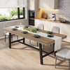 Extendable Dining Table Distressed Steel Heavy Duty