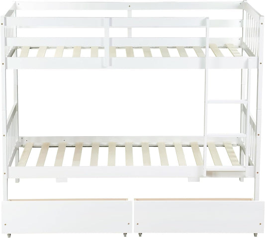 White Premium Grade Rubberwood Bunk Bed Drawers ProLine