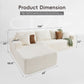 108 Inch White Revolutionized Sectional Sofa Chaise