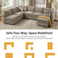 127 Inch Taupe Contemporary Modular Sectional Sofa