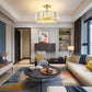 Gold Crystal Ceiling Light 14 Inch Contemporary Style