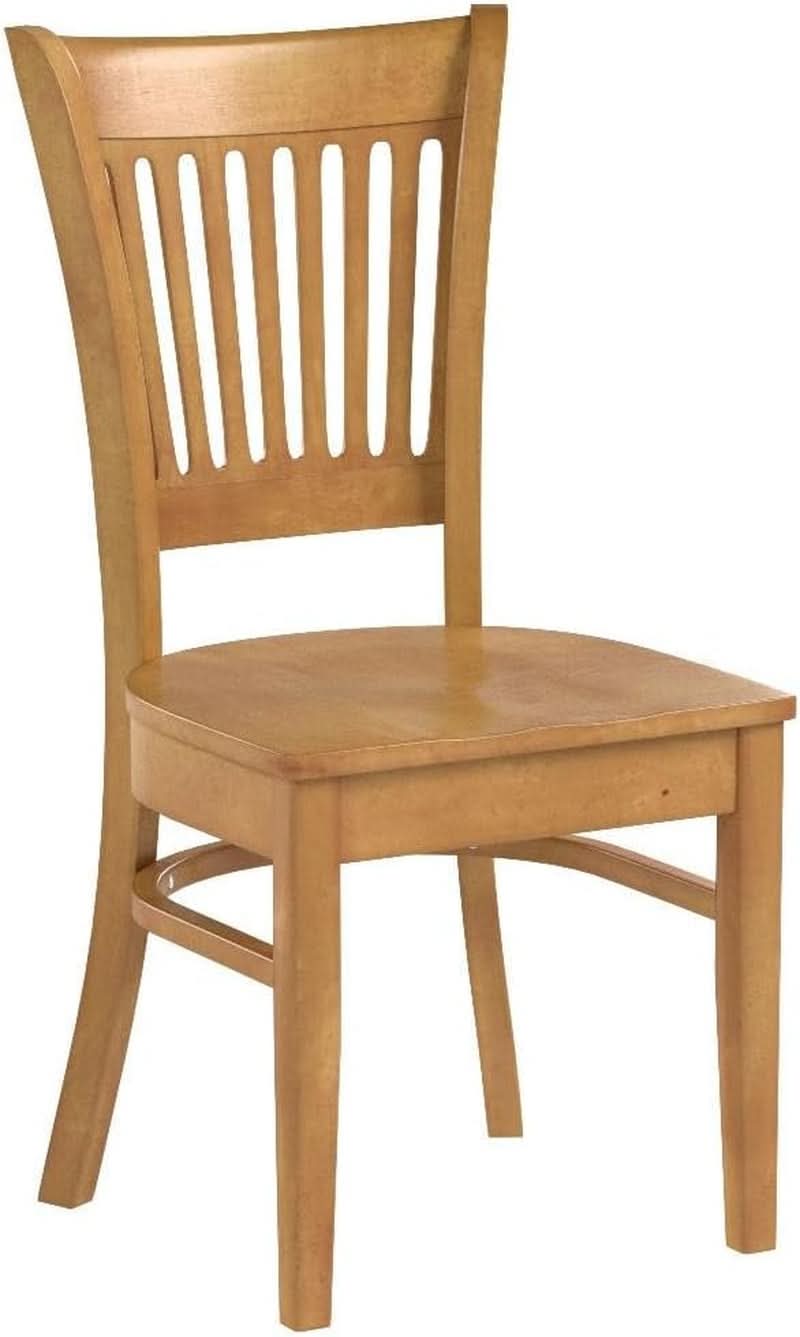 Vancouver Slat Back Wooden Seat Dining Chairs Oak Set Of 2