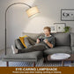 Matte Black Arc Floor Lamp With Adjustable Shade Living Room-4