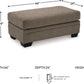 Dark Brown Upholstered Rectangular Ottoman Living Room