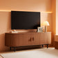 Walnut 63 Inch TV Stand With Entertainment Center Storage