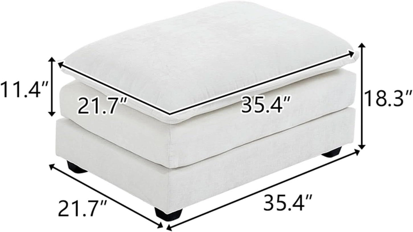 36.6 Inch Cream Ottoman Living Room Furniture Luxurious-1