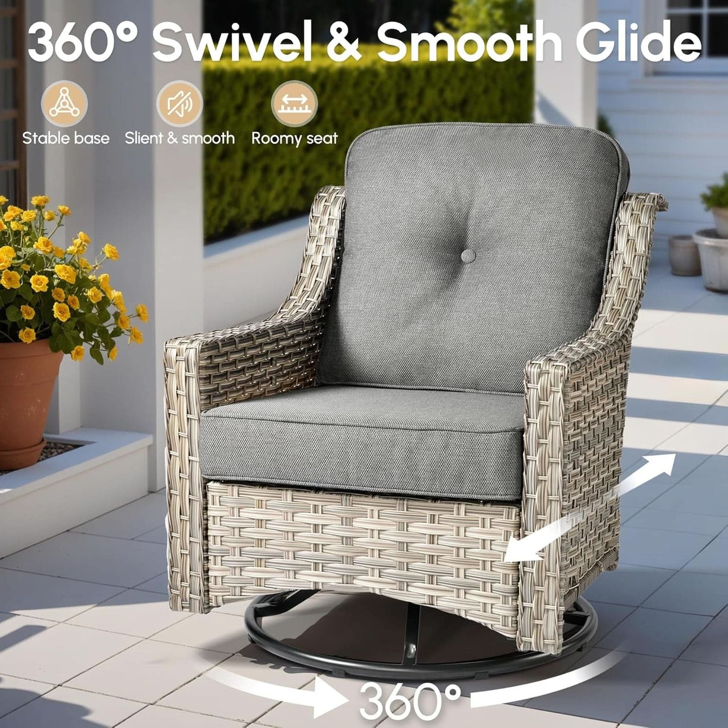 Outdoor Patio Furniture Set with Fire Pit Table-2