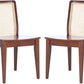 Benicio Dark Brown Natural Rattan Back Dining Chair Set of 2