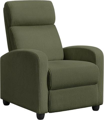 Dark Green Corduroy Adjustable Recliner Chair For Living Room