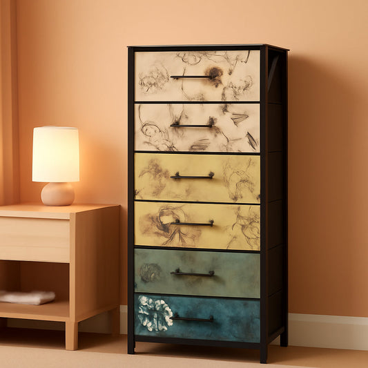 Tallest Six Drawer Dresser Featuring Walnut Finish