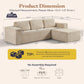 106 Inch Cloud Sectional Sofa Beige Contemporary Sofa