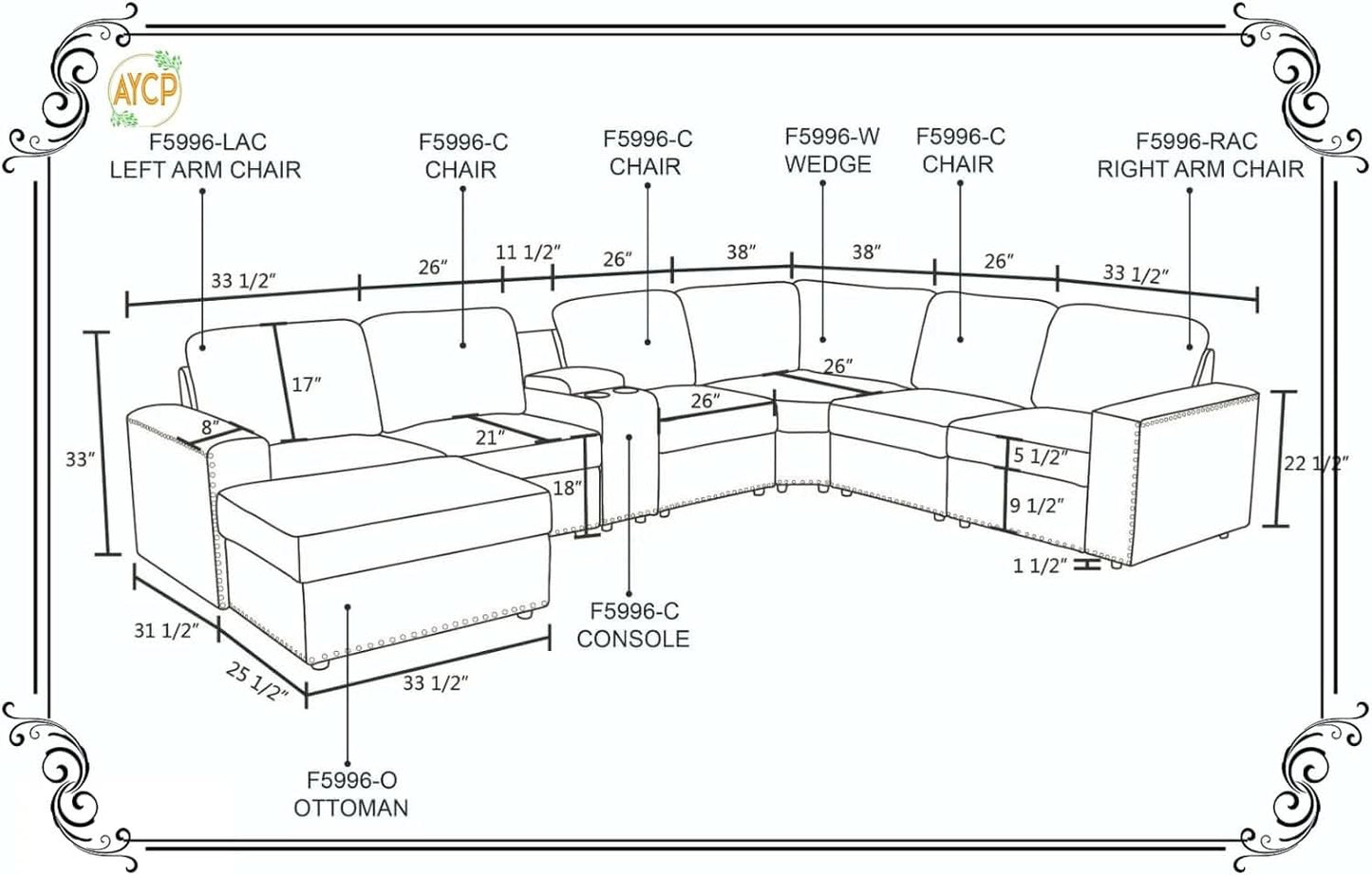 Flannel Modular Sectional Sofa With USB Ports Grey