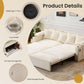 King Size Beige Ultra Luxurious Sleeper Sofa USB Ports Pro