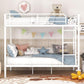 White Full Over Full Industrial Strength Metal Bunk Bed Guardrail