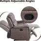 Grey Overstuffed Faux Leather Manual Recliner Sofa