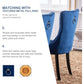 Blue Velvet Upholstered Dining Chairs Set Of 6 Studded