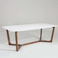 Adelaide Calacatta Quartz Dining Table Walnut Base