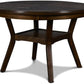 Elegant Solid Wood Circular Dining Set Cherry Brown