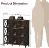 9Cube Farmhouse Bookcase Dark Walnut Wood Storage
