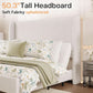 Full Size White Wing back Upholstered Head board Bed