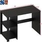 Espresso Finish Home Office Desk With Open Shelves