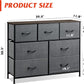 Dark Grey Dresser TV Stand With Fabric Drawers For 45 Inch TV