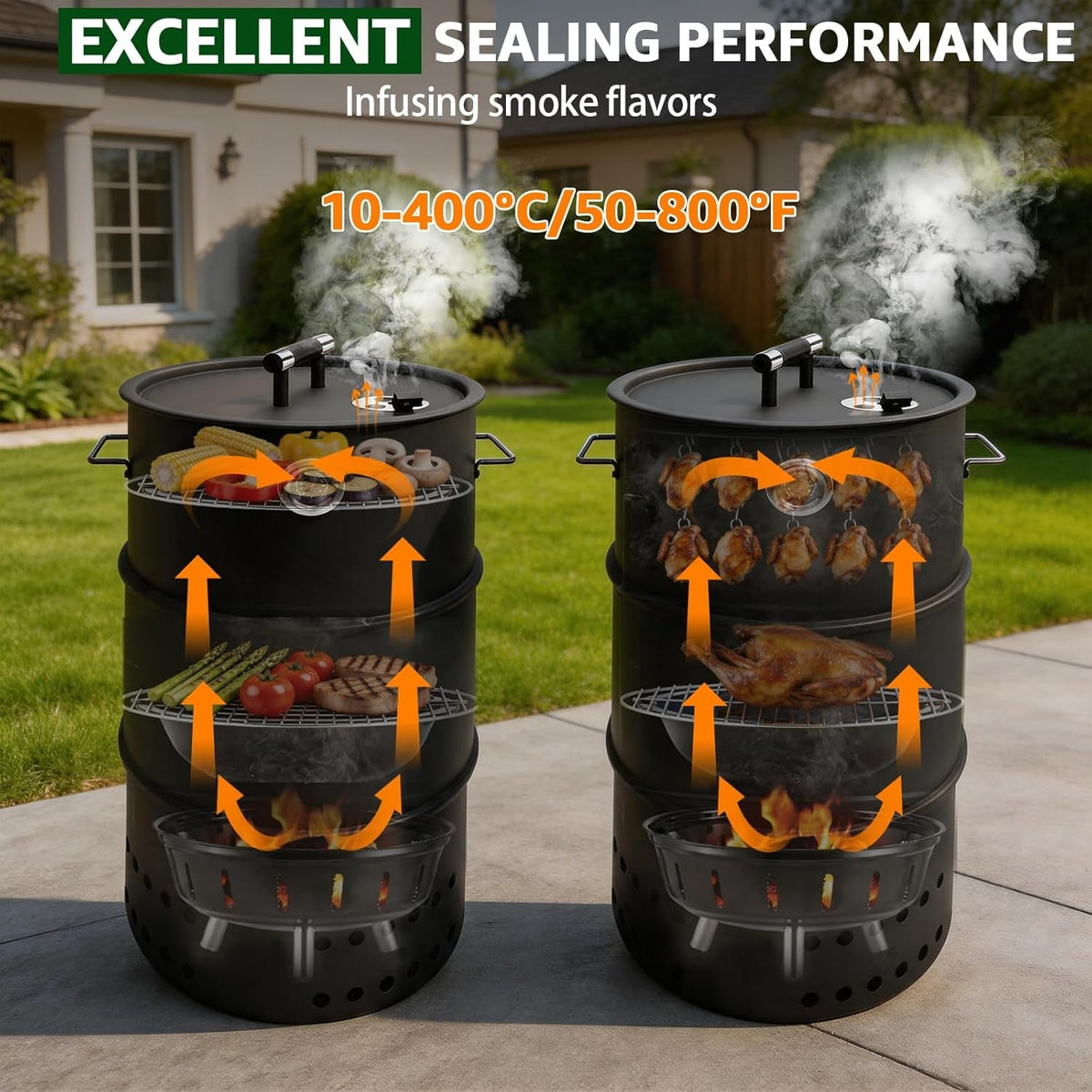 Twenty Inch Charcoal Smoker Grill With Thermometer
