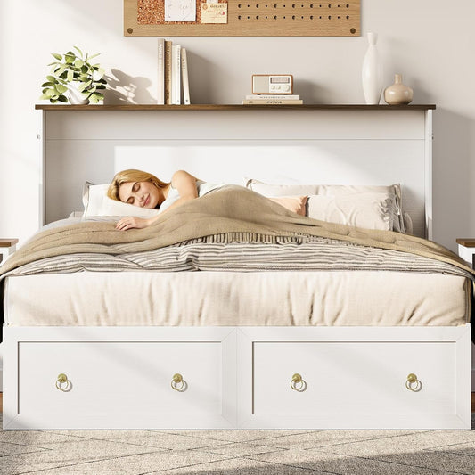 Queen Murphy Bed Space Saving Charging Cabinet Drawers