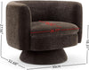 360 Degree Swivel Chair Espresso Velvet Upholstery