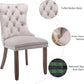 Beige Velvet Tufted Dining Chairs 4 Pack With Nailhead Trim