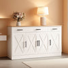 53 Inch White Buffet Cabinet With Drawers For Dining Room