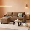 85 Inch L Shaped Couch Armrest Organizer Movable Ottoman-0