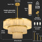 Alabaster 3 Tier Chandelier 34 Inch Gold Finish Fixture