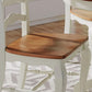 French Countryside Oak And White Pair Of Dining Chairs With Distressed Finish