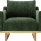 Green Solid Wood Frame Contemporary Cushioned Chair