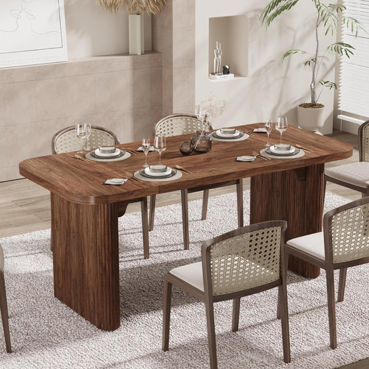 Espresso 62 Inch Rectangular Hardwood Dining Table