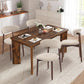 63Inch Industrial Dining Table Set With UpholsteredChairs
