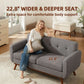 Grey Mid Century Modern Loveseat Sofa 65.3 Inch Living Room-1