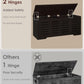 Espresso 47.3Inch Wood Storage Chest FlipTop Hinges