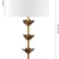 Antique Gold Leaf 32-Inch Table Lamps with White Drum Shade, Set of 2