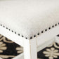 Vintage Farmhouse Cushioned Dining Chairs Whitewash 2 Pack